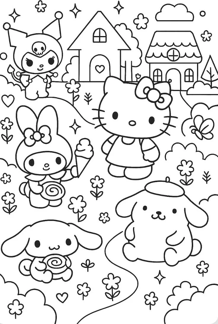 Tổng hợp tranh tô màu Hello Kitty đẹp và dễ tô dành cho trẻ mầm non