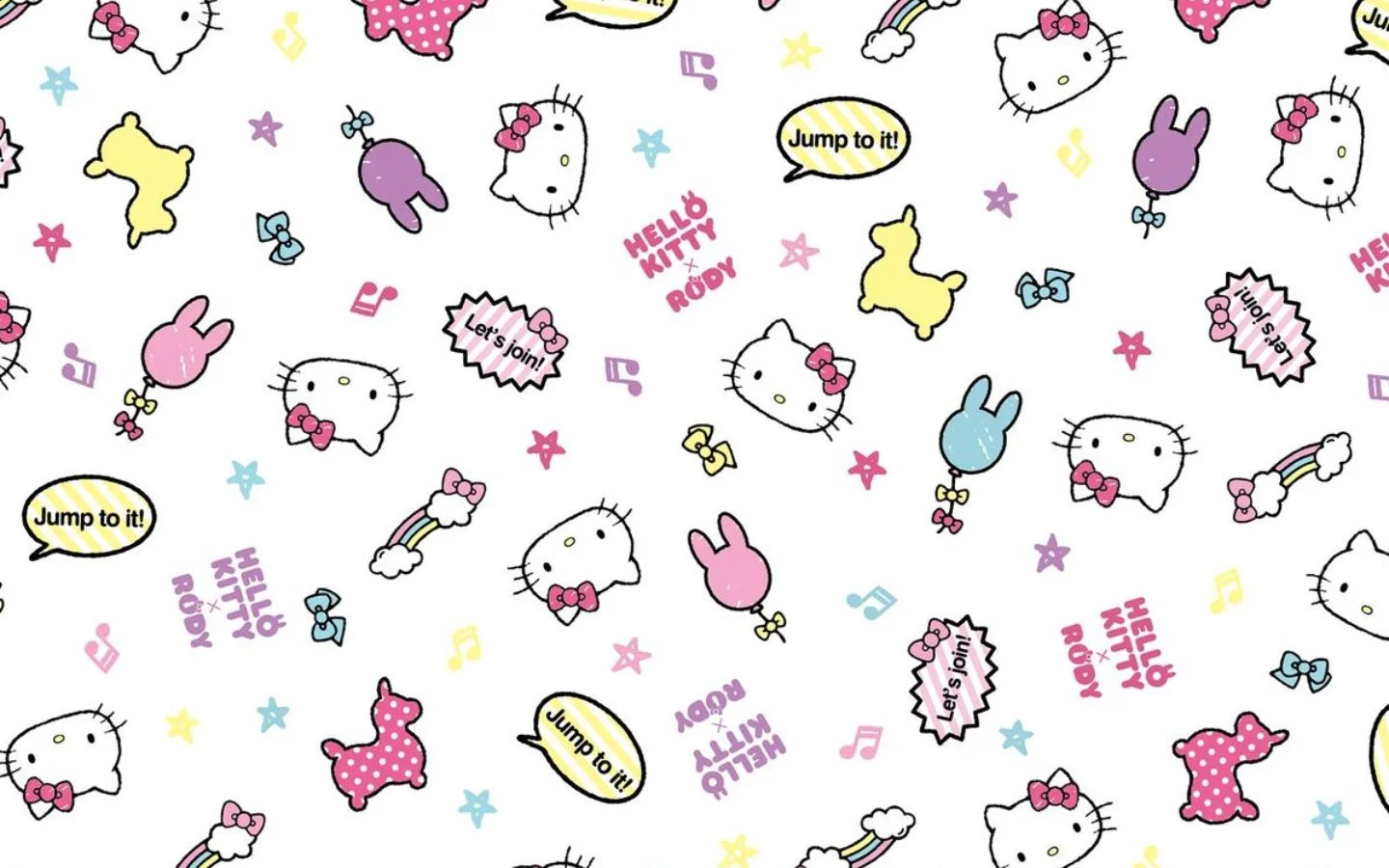 Hình nền Sticker Hello Kitty sinh động