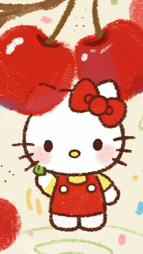 Hình nền Hello Kitty cherry
