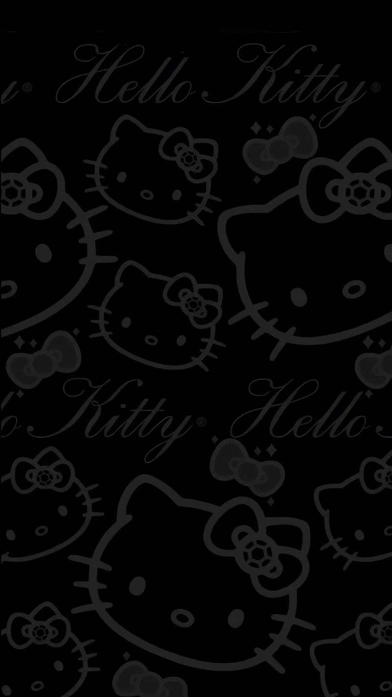 Hình nền Hello Kitty hồng đen (3)