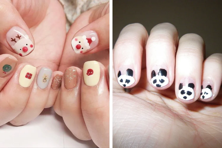 Các mẫu nail vẽ hoạ tiết đẹp cute (3)