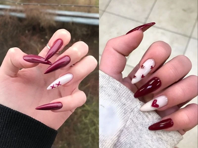 mẫu nail nhọn