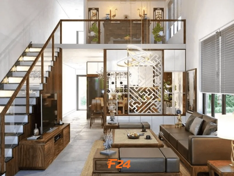 Nhà gác lửng hiện đại phong cách công nghiệp