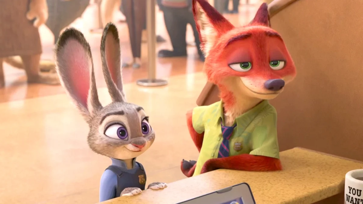 Nhân vật cáo Nick và thỏ Judy trong Zootopia, ảnh cáo và thỏ hoạt hình