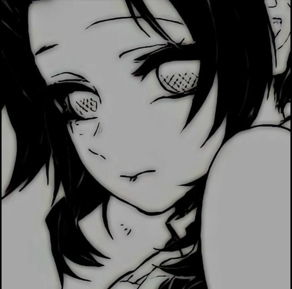 Ảnh avatar đen trắng nhân vật nữ anime buồn