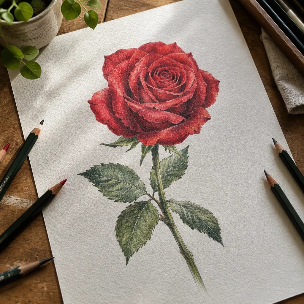 vẽ hoa hồng — ảnh 9