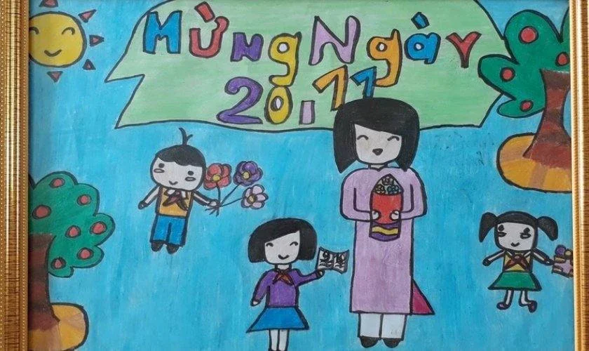 Vẽ tranh tri ân thầy cô 20/11 đẹp nhất