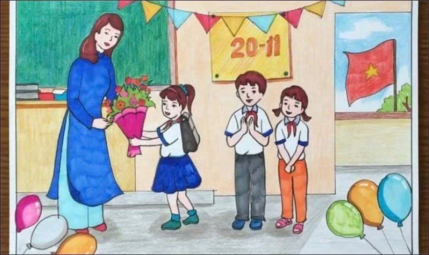 Tranh 20/11 đoạt giải cao tại cuộc thi
