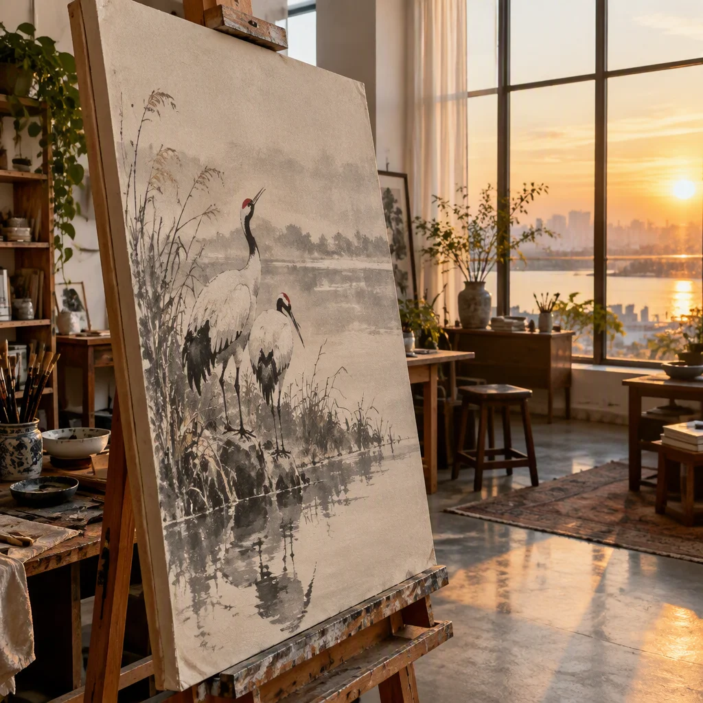 Mẫu tranh thủy mặc thứ 23