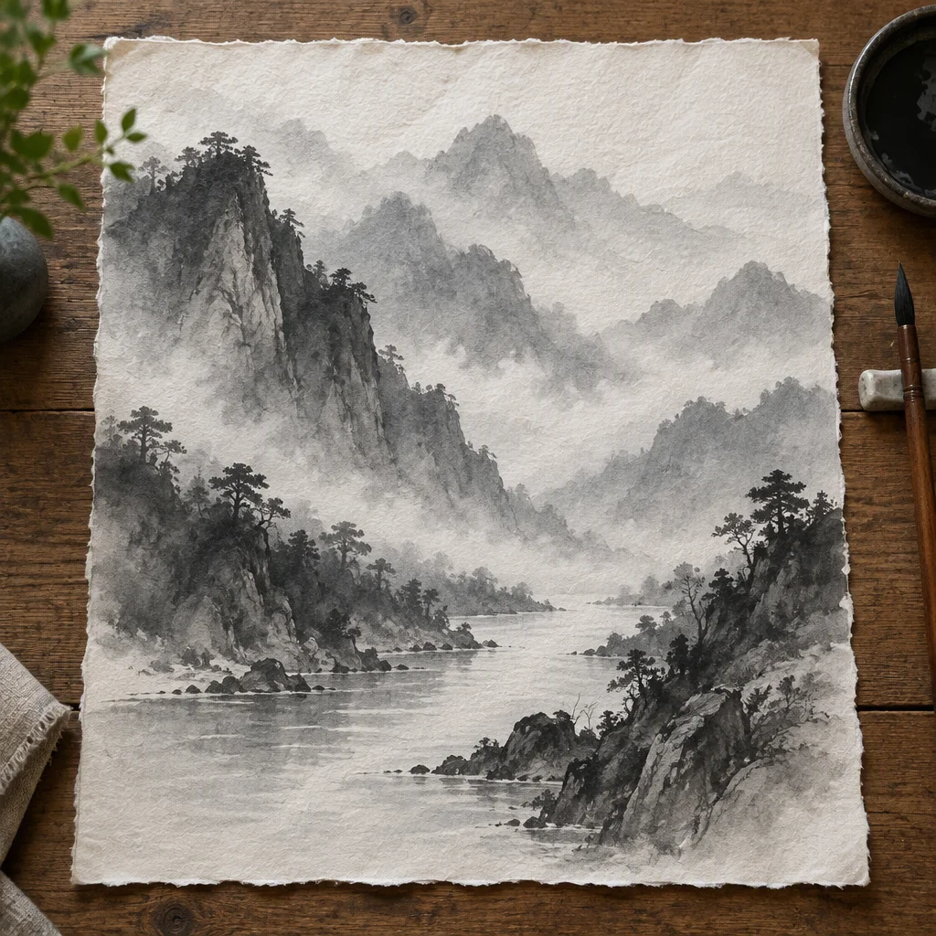 Bộ ảnh tranh thủy mặc, tấm 8