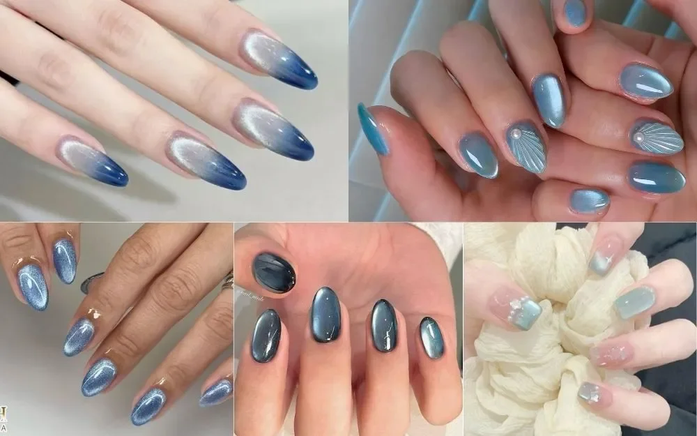 Gợi Ý 30+ Mẫu Nail Mắt Mèo Xanh Biển Tôn Da, Thu Hút 2026