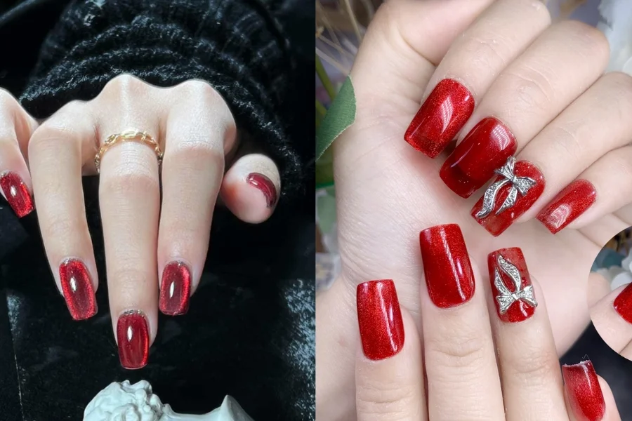Tổng Hợp 19 Mẫu Nail Tết Mắt Mèo Hot Trend 2026 (2)