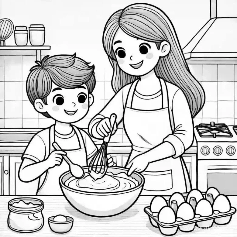 20 bức tranh tô màu gia đình, dạy bé biết yêu thương, gắn kết tình cảm - 16