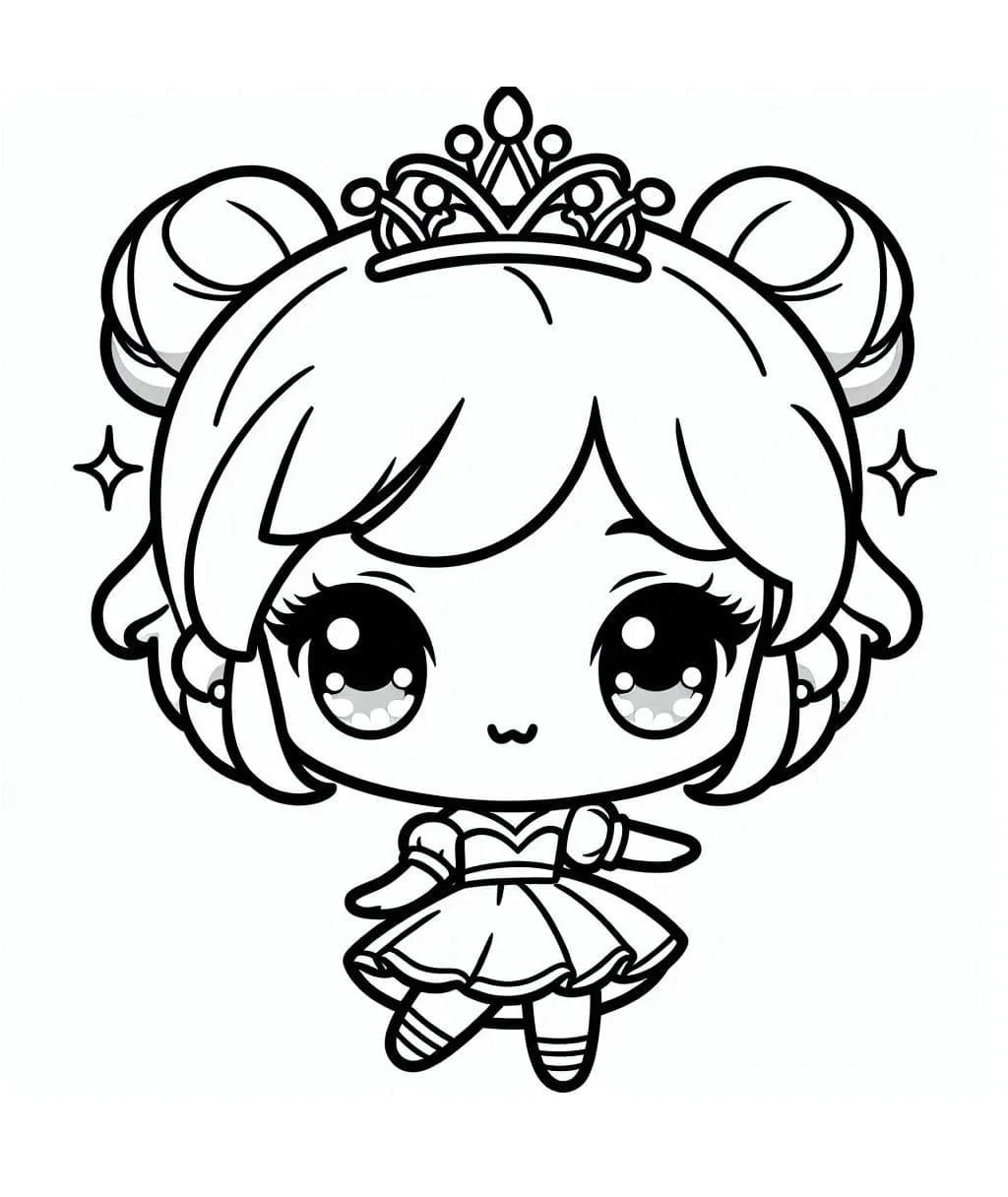 Tranh tô màu công chúa nhỏ đáng yêu