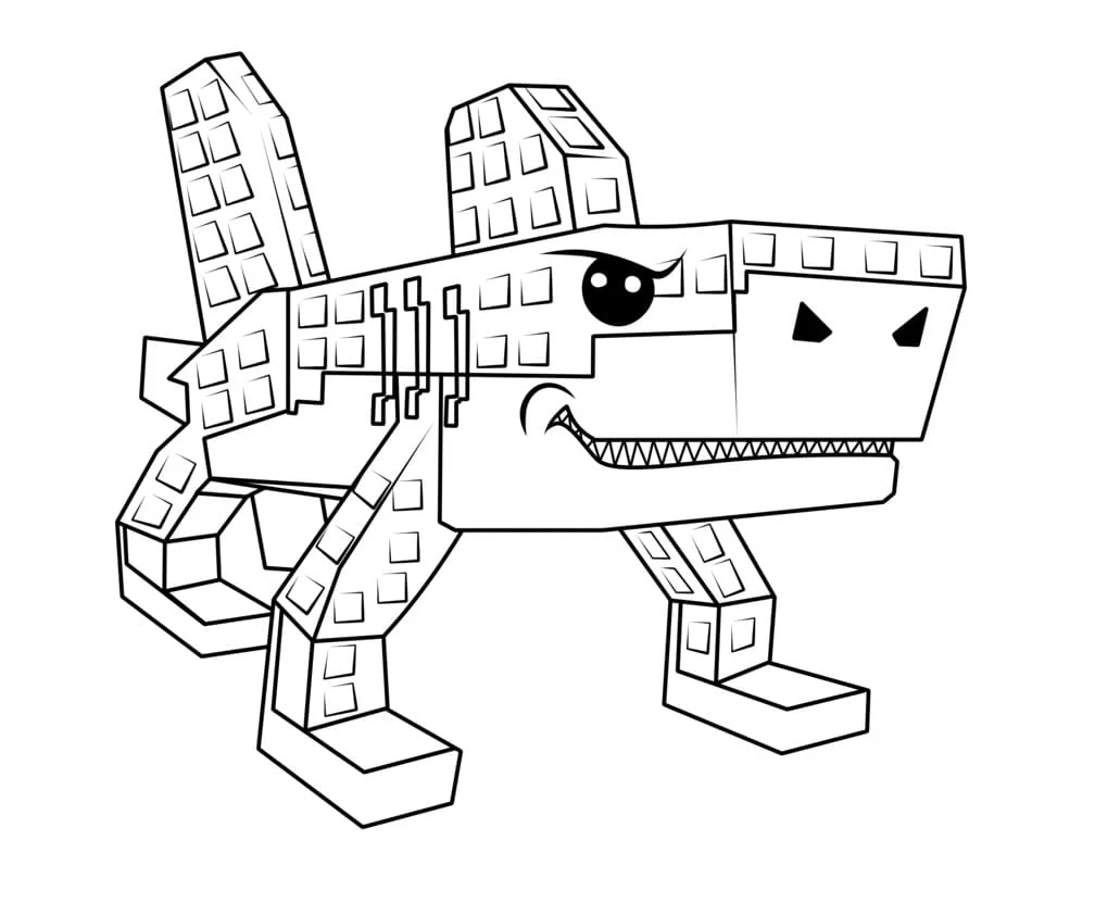 tranh tô màu khủng long lego