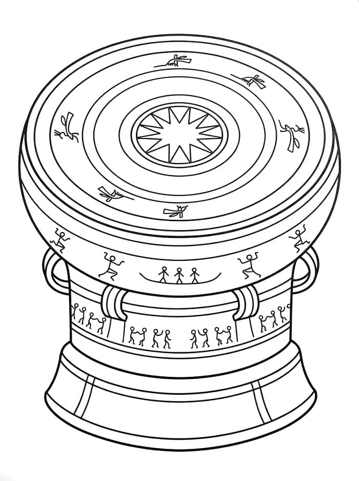 Tô Màu Trống Đồng Đông Sơn