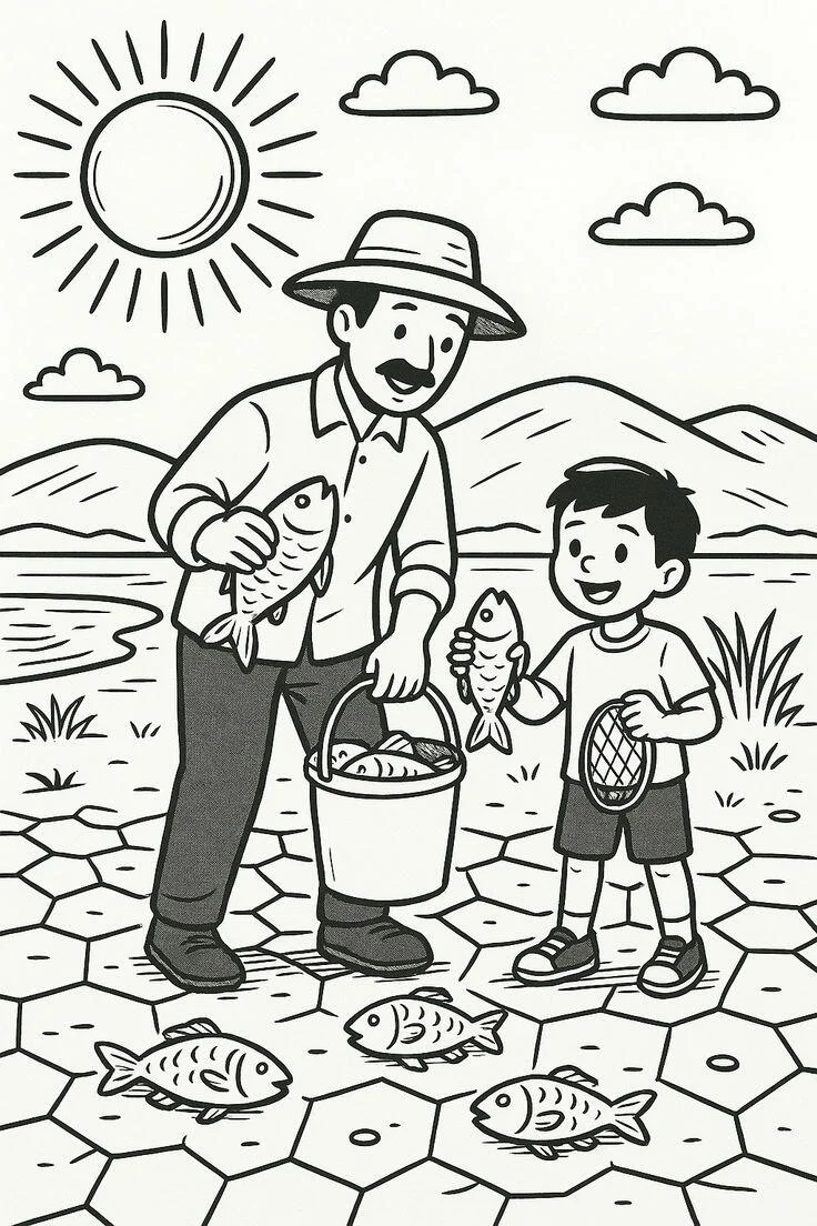 20 bức tranh tô màu gia đình, dạy bé biết yêu thương, gắn kết tình cảm - 11