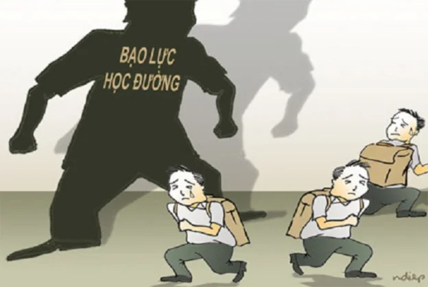 vẽ tranh bạo lực học đường tranh biếm họa
