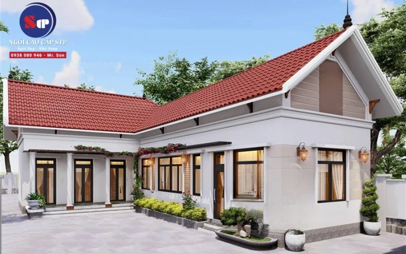 20+ Mẫu nhà mái ngói chữ L đẹp hiện đại và tiện nghi