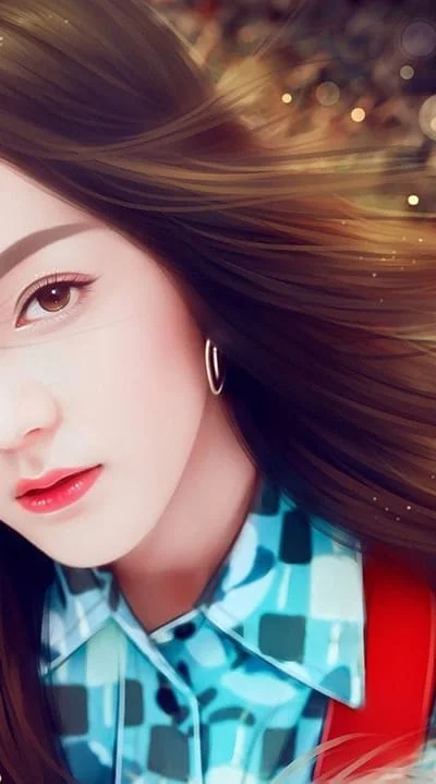 Hình ảnh cô gái xinh đẹp lạnh lùng với mái tóc tung bay