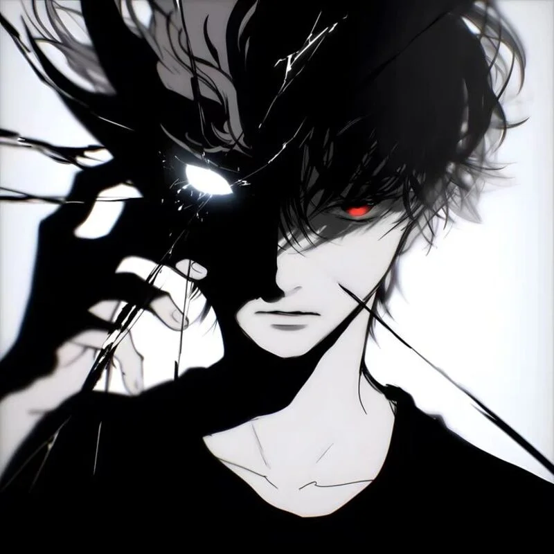 Ảnh Anime nam trắng đen nghệ thuật