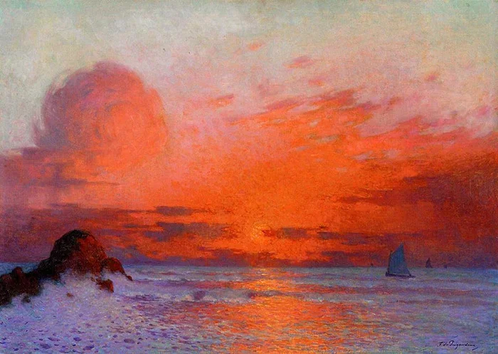 Ferdinand du Puigaudeau, Sailboats at Sunset