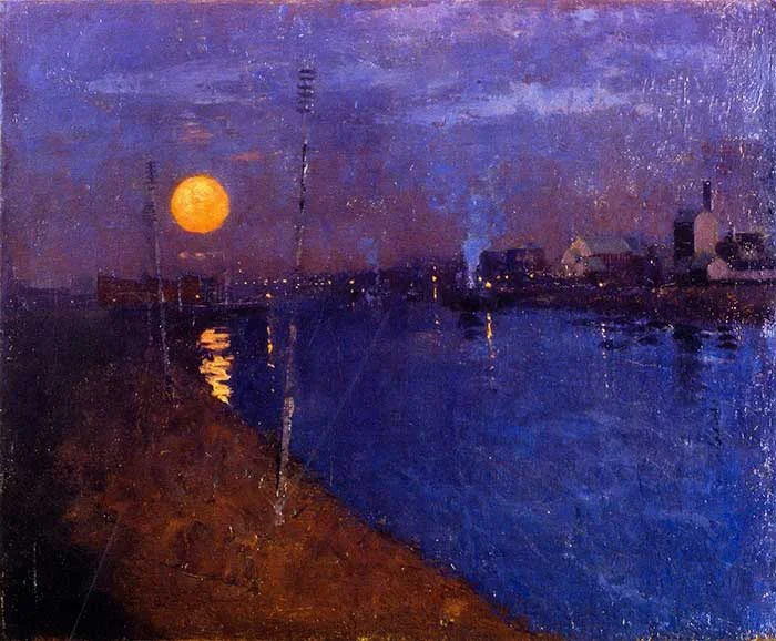 George Henry, River Landscape by Moonlight, 1887